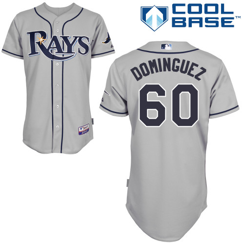 Jose Dominguez #60 MLB Jersey-Tampa Bay Rays Men's Authentic Road Gray Cool Base Baseball Jersey